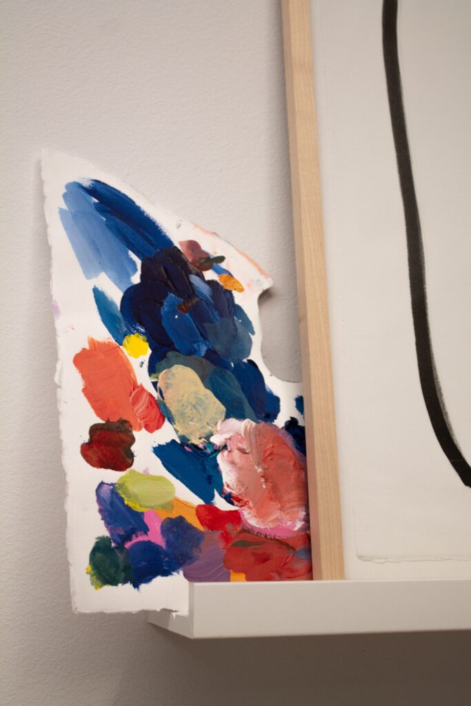 Contemporary art pieces by Charlotte Colt in her French Riviera atelier.