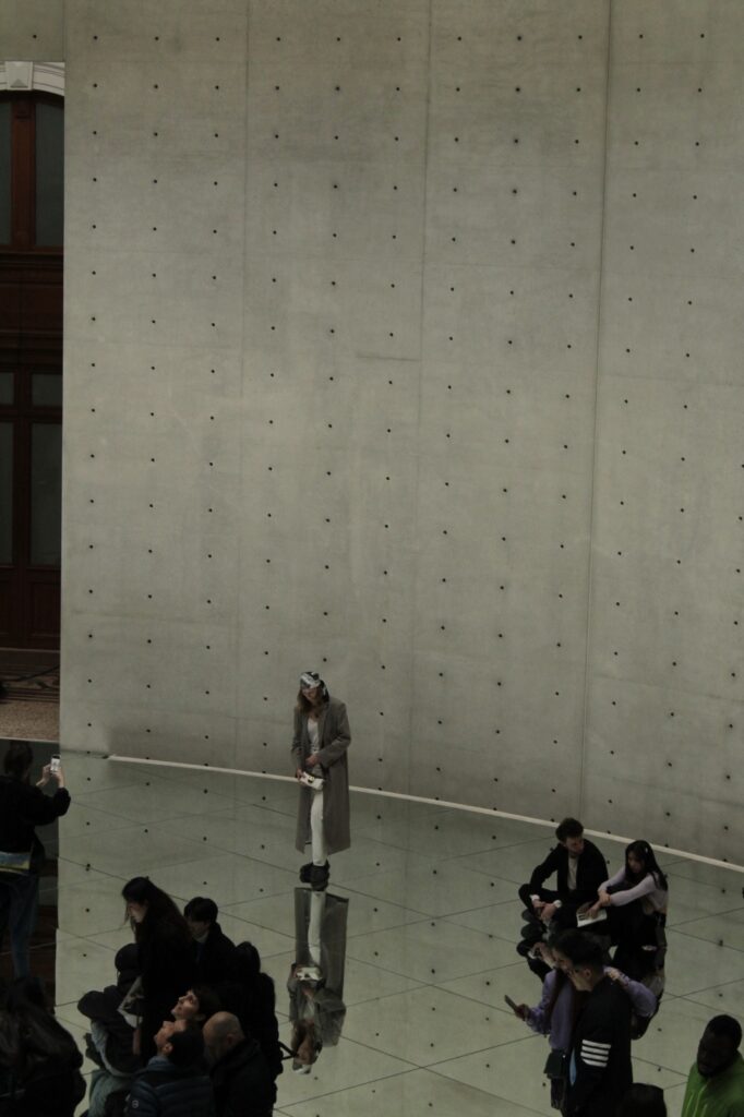 Tadao Ando's architectural restoration of Bourse de Commerce hosting Kimsooja art installation