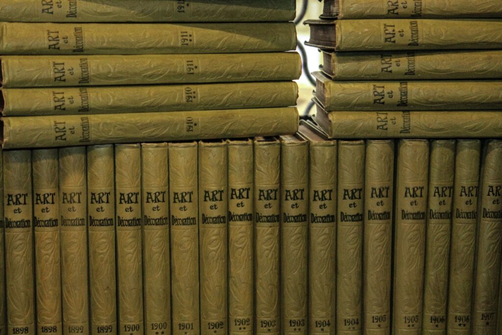 Bibliophile paradise L'Escurial featuring rare manuscripts and vintage books in Nice