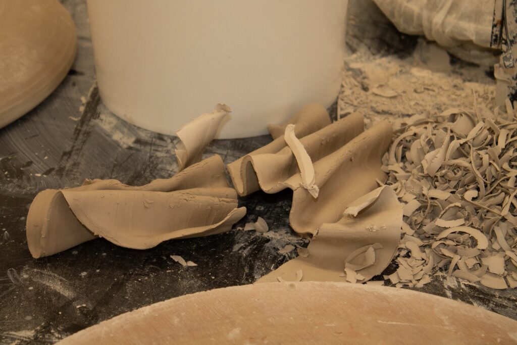 Traditional pottery making process in Vallauris ceramic studio