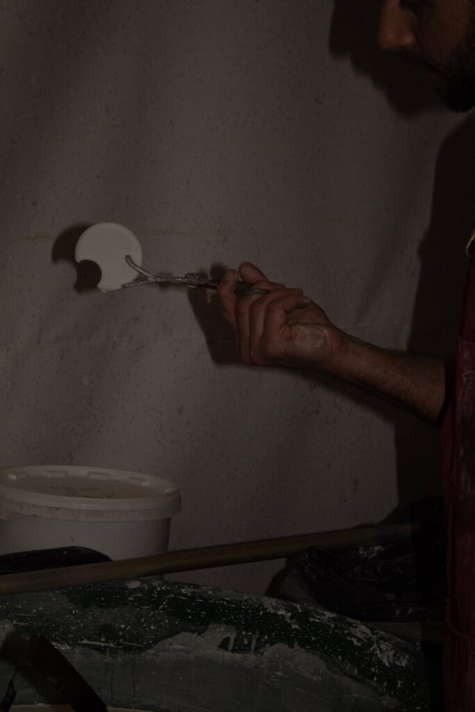 Ceramic artist atelier in Vallauris, renowned pottery town of French Riviera