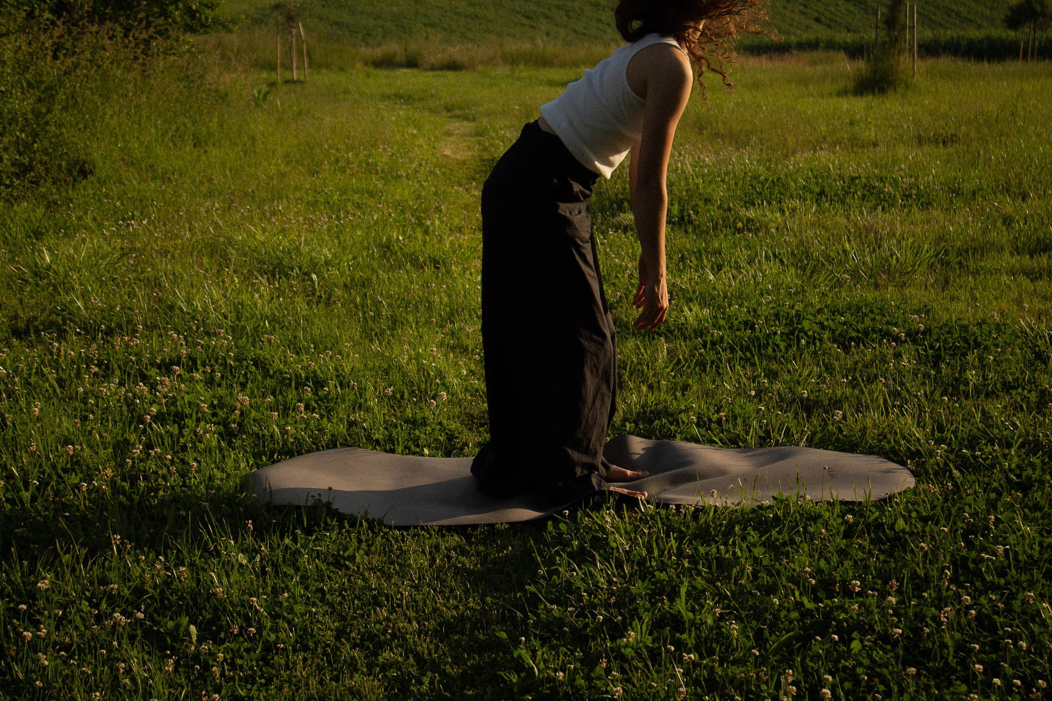Nature yoga photography for authentic wellness brand campaign.
