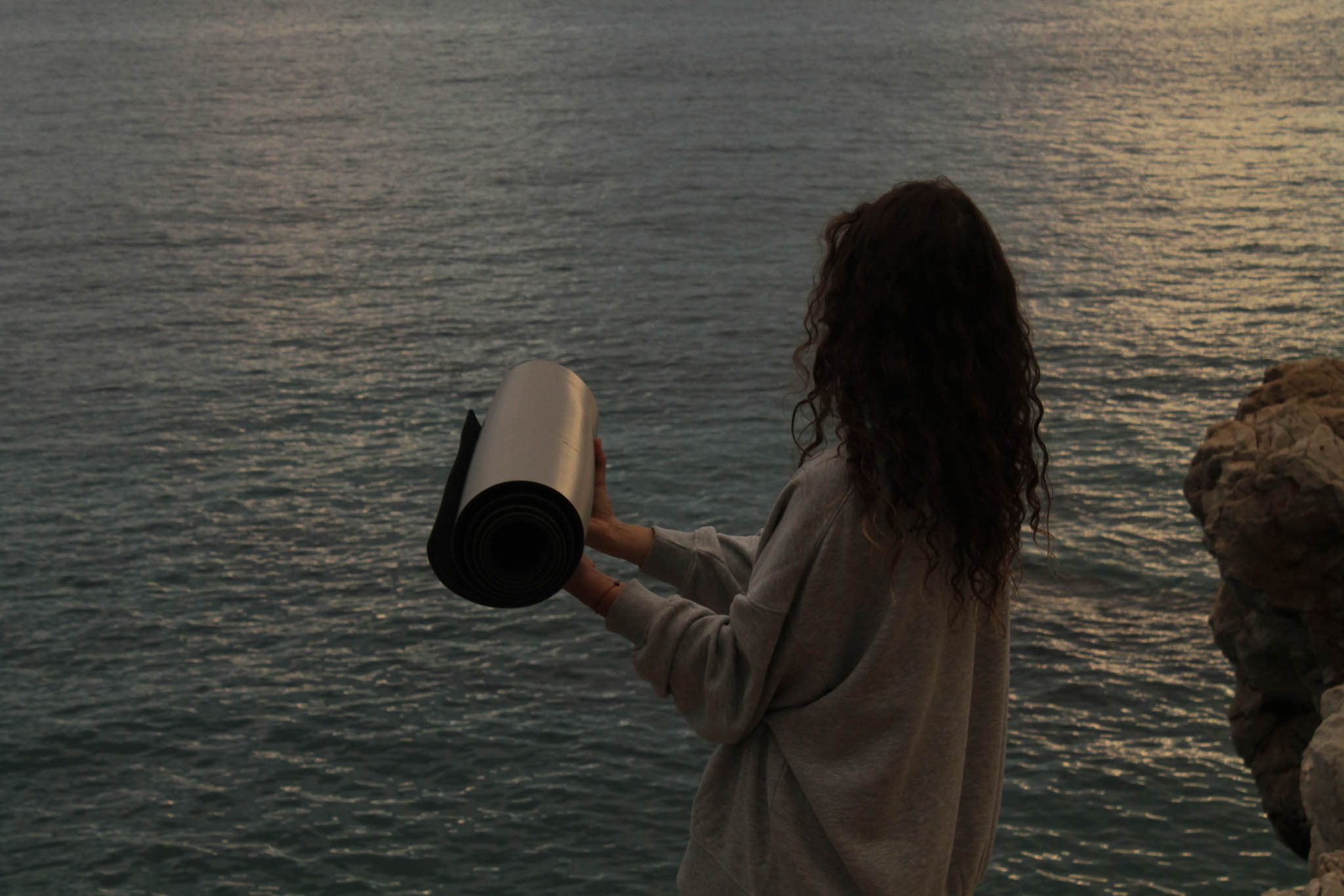 Yoga practice session photography on French Riviera beach