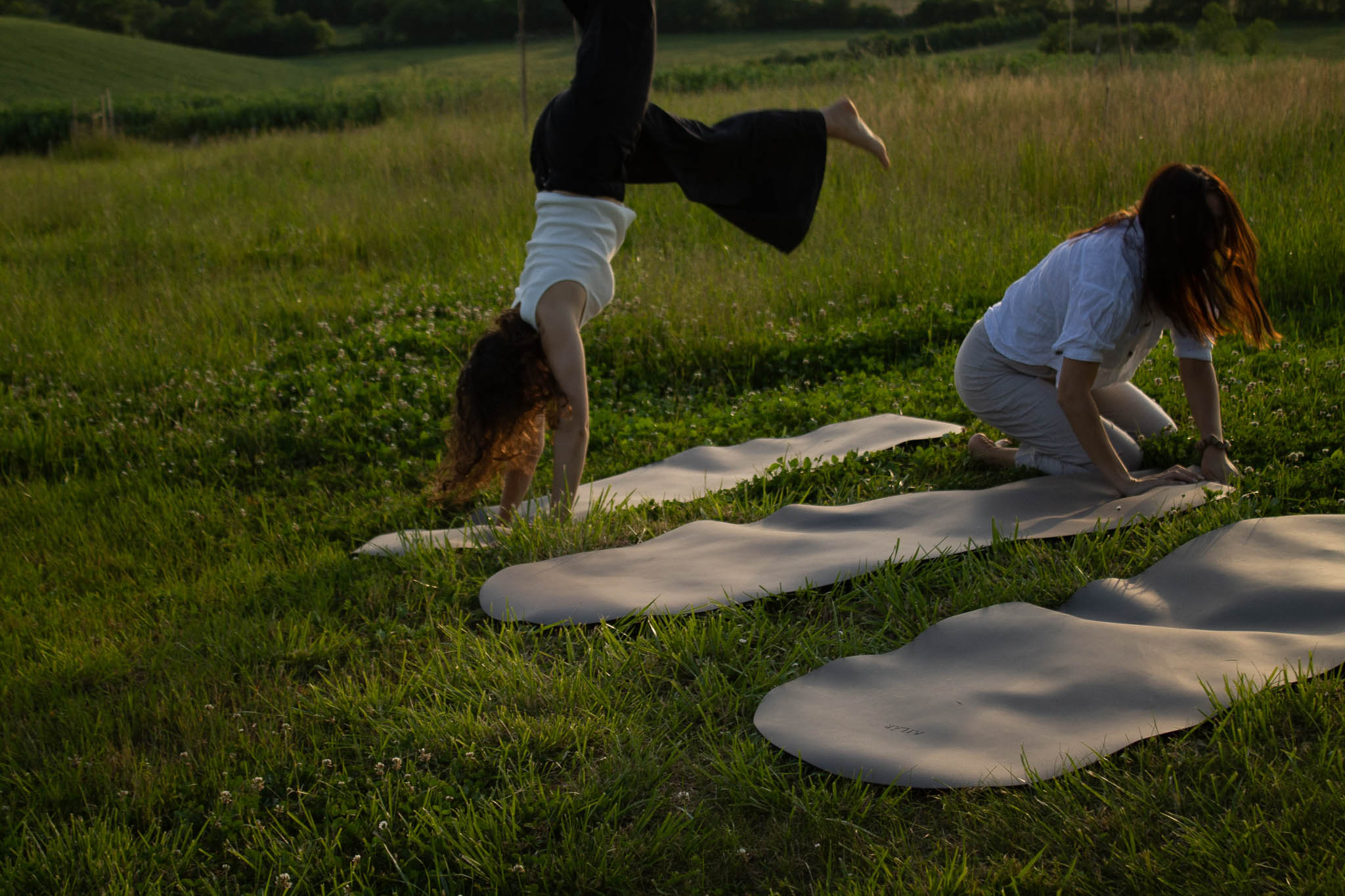 Nature wellness brand photography campaign in countryside setting.