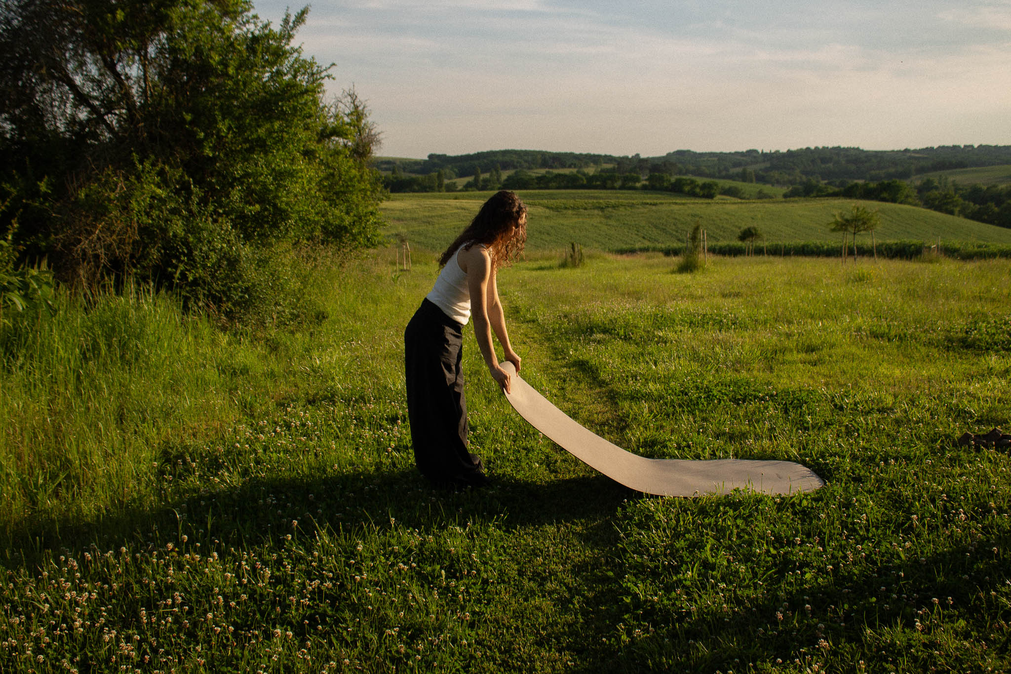 Outdoor yoga practice photography for wellness brand campaign
