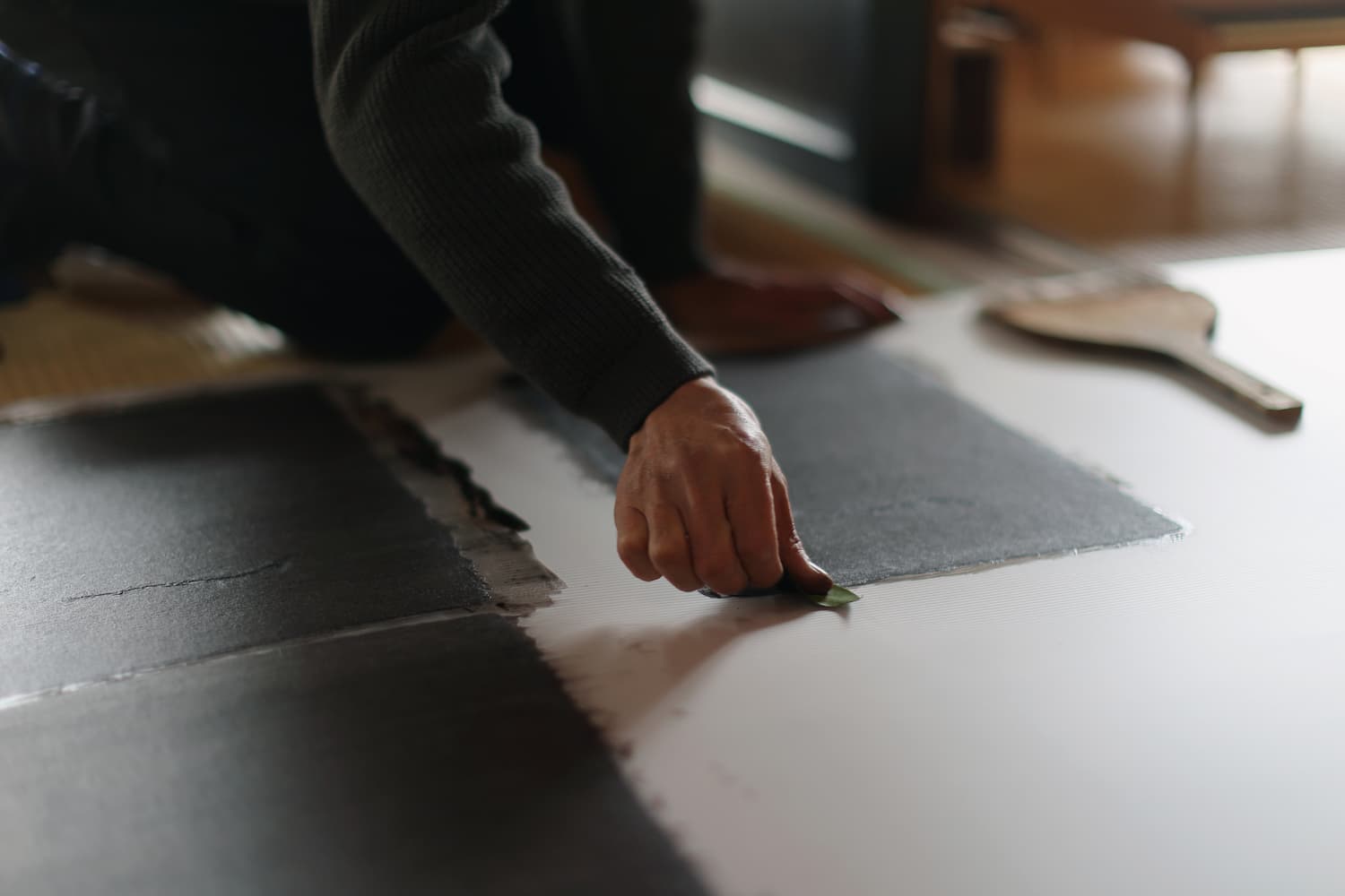 Detail of Isamu Hazama's workshop — natural materials, Japan