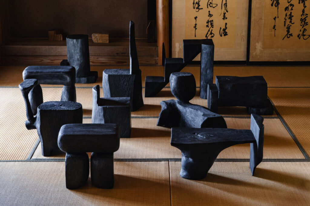 Detail of Isamu Hazama's handmade objects — natural materials, Japan